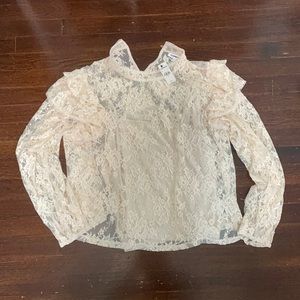 NWT EXPRESS Lace ruffle shirt